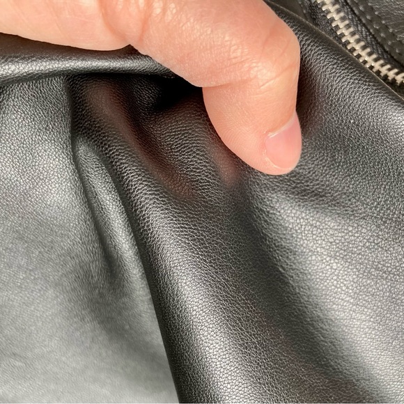 Zara Faux Leather Biker Skinny Pants with Zips - XS - Black - Picture 13 of 14